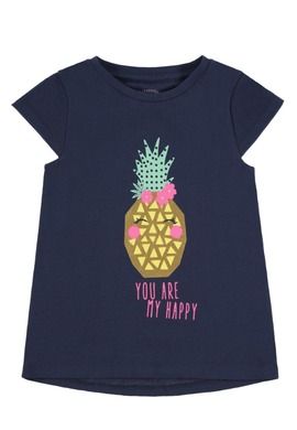 T-shirt dziewczęcy, granatowy, ananas, Tom Tailor