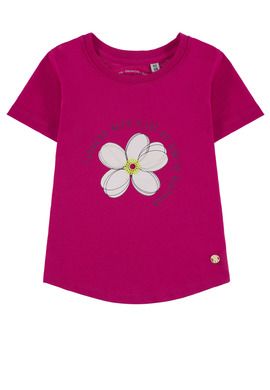T-shirt dziewczęcy, różowy, kwiatek, Tom Tailor