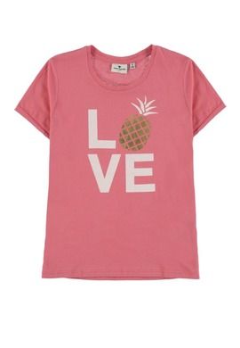 T-shirt dziewczęcy, różowy, Love, Tom Tailor