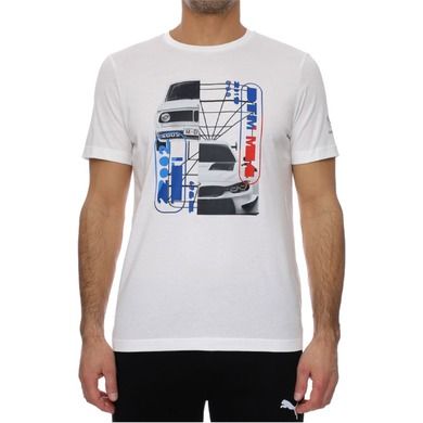 T-shirt męski, biały, Puma BMW Motorsport Graphic Tee