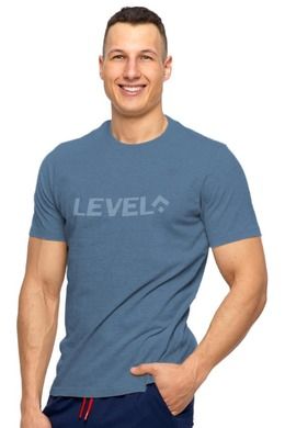 T-shirt męski, niebieski, Level, Moraj
