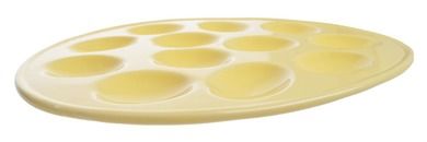 Talerz żółty na 12 jajek, 29-23-2 cm