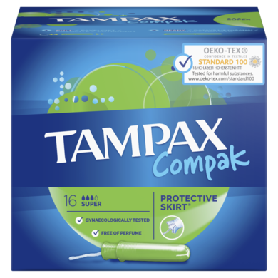 Tampax, Compak Super, tampony z aplikatorem, 16 szt.