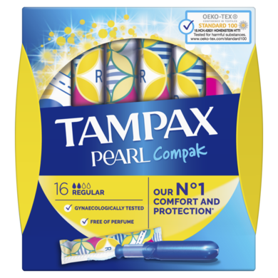 Tampax, Pearl Compak Regular, tampony z aplikatorem, 16 szt.