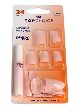 Top Choice, sztuczne paznokcie z klejem, ombre
