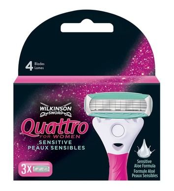 Wilkinson, Quattro For Women, zapasowe ostrza do maszynki do golenia dla kobiet, 3 szt.