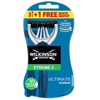 Wilkinson, Xtreme3 Ultimate Plus, jednorazowe maszynki do golenia dla mężczyzn, 4 szt.