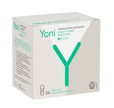 Yoni, Organic Cotton Panty Liners, wkładki z bawełny organicznej, 24 szt.