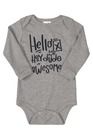 Body chłopięce z długim rękawem, szare, Hello, Up Baby