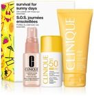 Clinique, Survival For Sunny Days, zestaw, Moisture Surge Face, spray, 30 ml + SPF50 Mineral Sunscreen, Fluid For Face, 30 ml + After Sun Rescue Balm With Aloe, 75 ml