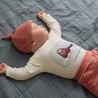 Cool Club, Komplet chłopięcy, Body z długim rękawem, Czapka, Spodnie dresowe, bawełna organiczna, ecru-brązowy