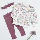 Cool Club, Komplet dziewczęcy, Bluza, Legginsy, Opaska, ecru-fioletowy