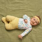 Cool Club, Komplet dziewczęcy, Body z długim rękawem, Półśpiochy, Opaska, bawełna organiczna, ecru, żółty