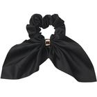 Ecarla, gumka do włosów scrunchie, czarna z obręczą