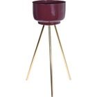 Home Styling Collection, podstawka pod donicę, kwietnik w stylu loft, 55 cm, burgundowy