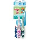 Jordan, DUO Soft Clean, szczoteczka do zębów dla dzieci 3-5 lat, miękka, 2 szt.