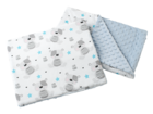 Medi Partners, Miś Teddy, kołderka z poduszką do wózka, 55-75 cm, szary