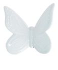 Motyl ceramiczny, na klipie, biały, 8-7-3.7 cm