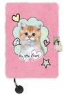 My little friend, pamiętnik z kłódką, włochacz, A5, pink cat