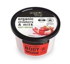 Organic Shop, Strawberry & Milk Body Mousse, mus do ciała o zapachu truskawkowego jogurtu, 250 ml