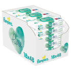 Pampers, Aqua Pure, chusteczki nawilżane, 18-48 szt.