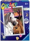 Ravensburger, CreArt, malowanie po numerach, Konie i zachód słońca