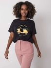 T-shirt damski, czarny, Pepper & Mint