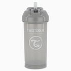 Twistshake, kubek niekapek ze słomką, szary, 360 ml