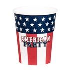 USA, kubeczki papierowe, urodzinowe, imprezowe, 210 ml, 10 szt.