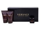 Versace, Crystal Noir, miniatura wody toaletowej, 5 ml + żel pod prysznic, 25 ml + balsam do ciała 25 ml, zestaw prezentowy