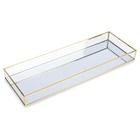 Vilde, taca na świece lustrzana prostokątna złota, metalowa, 42-15 cm