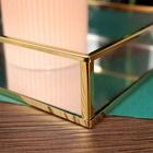 Vilde, taca na świece lustrzana prostokątna złota, metalowa, 42-15 cm