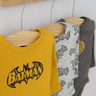 Cool Club, Body chłopięce z długim rękawem, żółte, szare, Batman, zestaw, 3 szt.