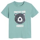 Cool Club, T-shirt chłopięcy, zielony, dwustronne cekiny