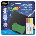 Kidea, markery kredowe, zestaw z tablicą magnetyczną