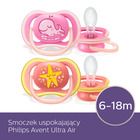 Philips Avent, Ultra Air, girl, smoczek uspokajający, 6-18m, 2 szt.