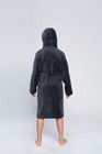 Szlafrok chłopięcy z kapturem, grafitowy, Mimas, Italian Fashion