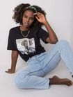 T-shirt damski, czarny, Pepper & Mint