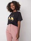 T-shirt damski, czarny, Pepper & Mint