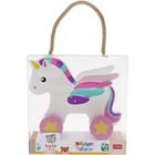 Trefl, Bobaski i Miś, Rainbow Unicorn, drewniany jednorożec na sznurku