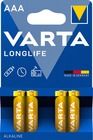 VARTA, Longlife, bateria alkaliczna, LR03, AAA, 4 szt.