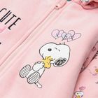 Cool Club, Pajac dziewczęcy z kapturem, bawełna organiczna, różowy, Snoopy
