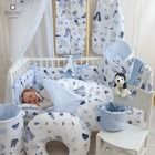 MimiNu, Baby Shower, zestaw niemowlęcy z kokonem, błękit, 4 elementy
