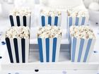PartyDeco, Samolocik, ozdobne pudełka na popcorn, 7,5-7,5-12,5 cm, 6 szt.