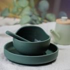 Petite&Mars, Take&Match, silikonowy talerzyk z przyssawką, Misty Green, 6m+