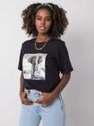 T-shirt damski, czarny, Pepper & Mint