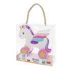 Trefl, Bobaski i Miś, Rainbow Unicorn, drewniany jednorożec na sznurku
