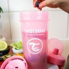 Twistshake, kubek niekapek, z mikserem do owoców, pastelowy różowy, 360 ml