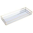 Vilde, taca na świece lustrzana prostokątna złota, metalowa, 42-15 cm