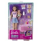 Barbie, Opiekunka, Usypianie maluszka, zestaw z lalką Skipper i bobasem, fioletowe pasemka